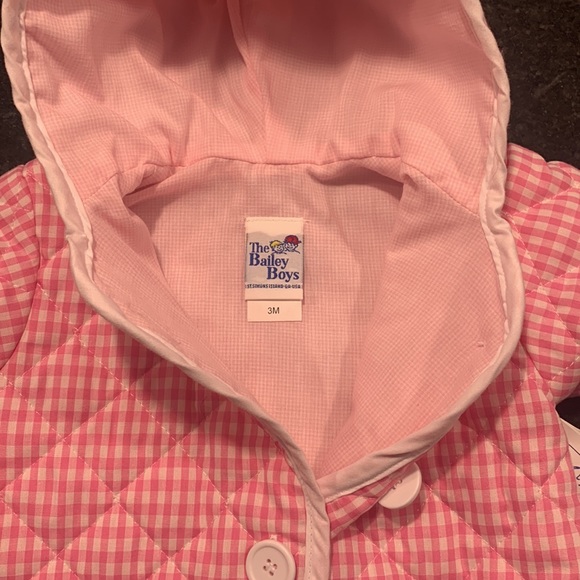 Bailey Boys Pink Check Baby Jacket 3M - Picture 2 of 4